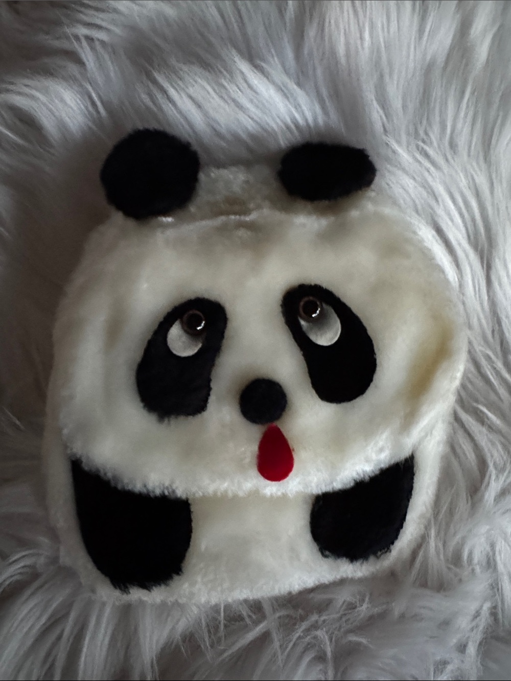 Vintage Russ Berrie & Co. Kids Plush Pets Handbag Adorable Panda Bear